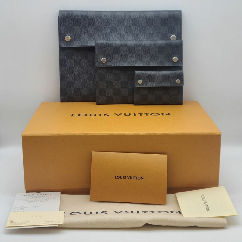 【包稅】LOUIS VUITTON Damier Alpha 三重手袋手拿包-10