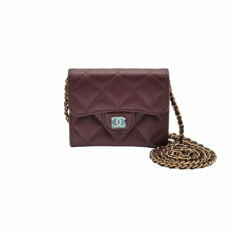 CHANEL 魚子醬經典卡包斜背包
