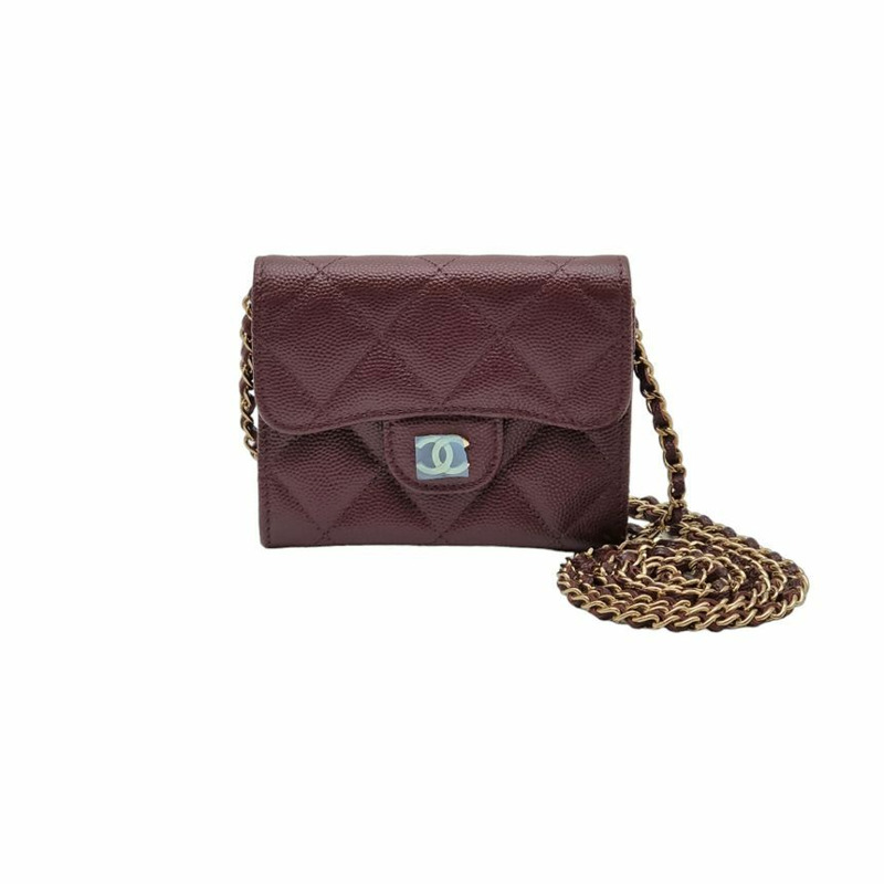 【包稅】CHANEL 魚子醬經典卡包斜背包-3