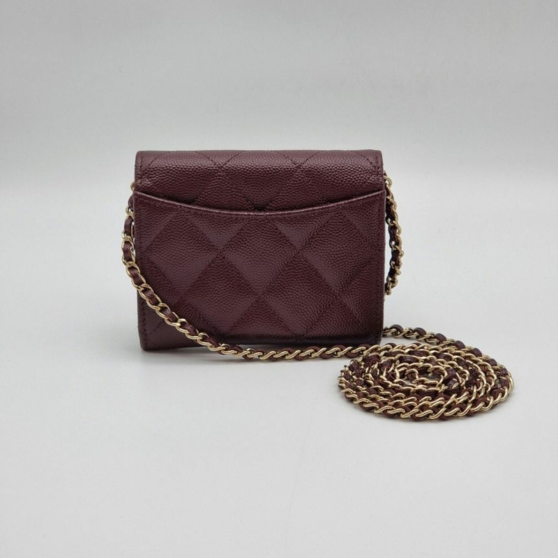 【包稅】CHANEL 魚子醬經典卡包斜背包-4