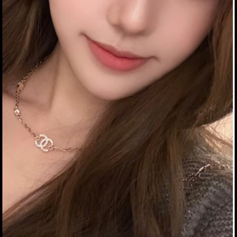 Chanel 香奈兒 經典雙C 滿鑽星星 垂墜晶鑽 鎖骨鍊 項鍊-2