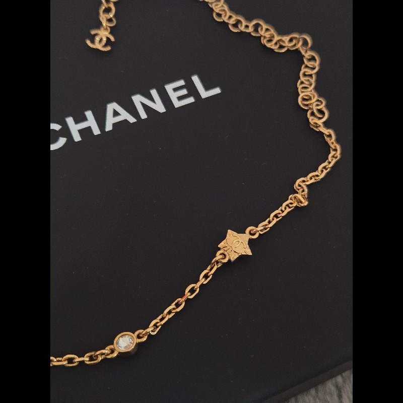 Chanel 香奈兒 經典雙C 滿鑽星星 垂墜晶鑽 鎖骨鍊 項鍊-15