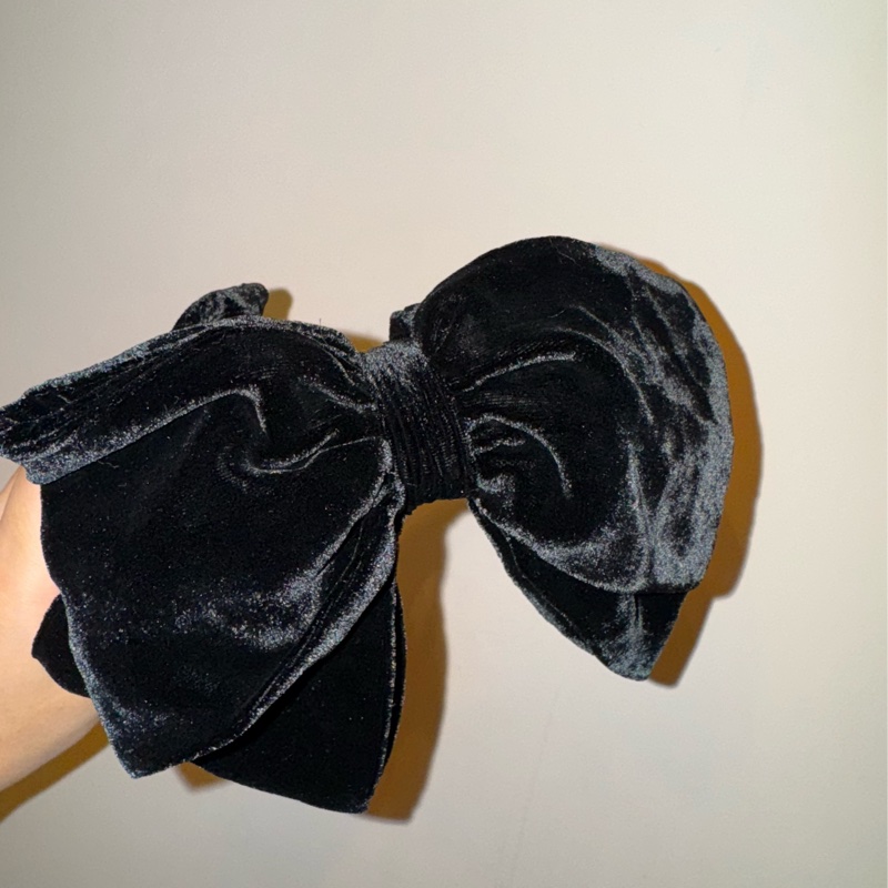 miumiu 黑色蝴蝶結髮箍-1