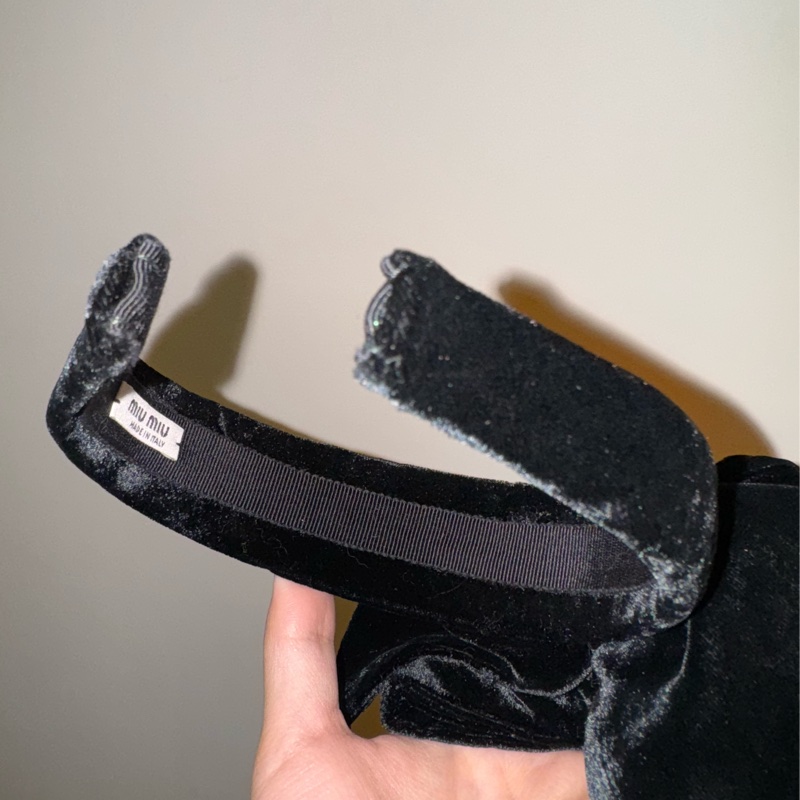 miumiu 黑色蝴蝶結髮箍-2