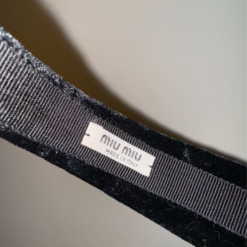 miumiu 黑色蝴蝶結髮箍-3