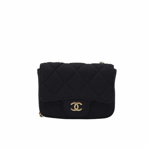 CHANEL CC Logo 迷你鏈條腰包 黑金