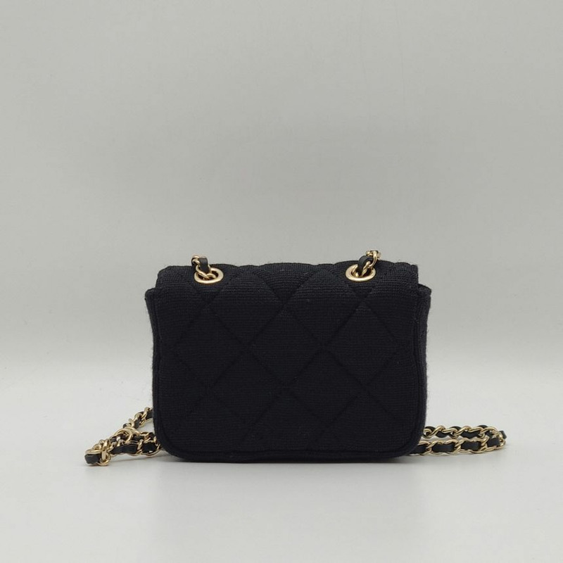 【包稅】CHANEL CC Logo 迷你鏈條腰包 黑金-6