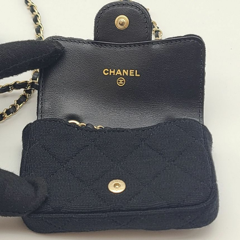 【包稅】CHANEL CC Logo 迷你鏈條腰包 黑金-7