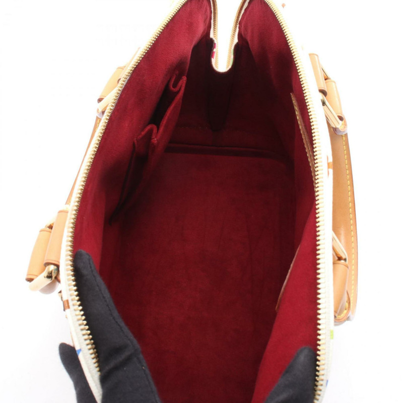 路易威登 Alma 手提包,PVC 塗層帆布和皮革,Monogram Multicolore 圖案,女士款,白色,M92647-2