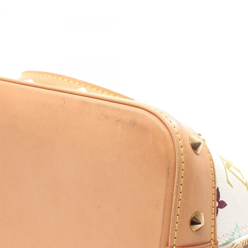 路易威登 Alma 手提包,PVC 塗層帆布和皮革,Monogram Multicolore 圖案,女士款,白色,M92647-4