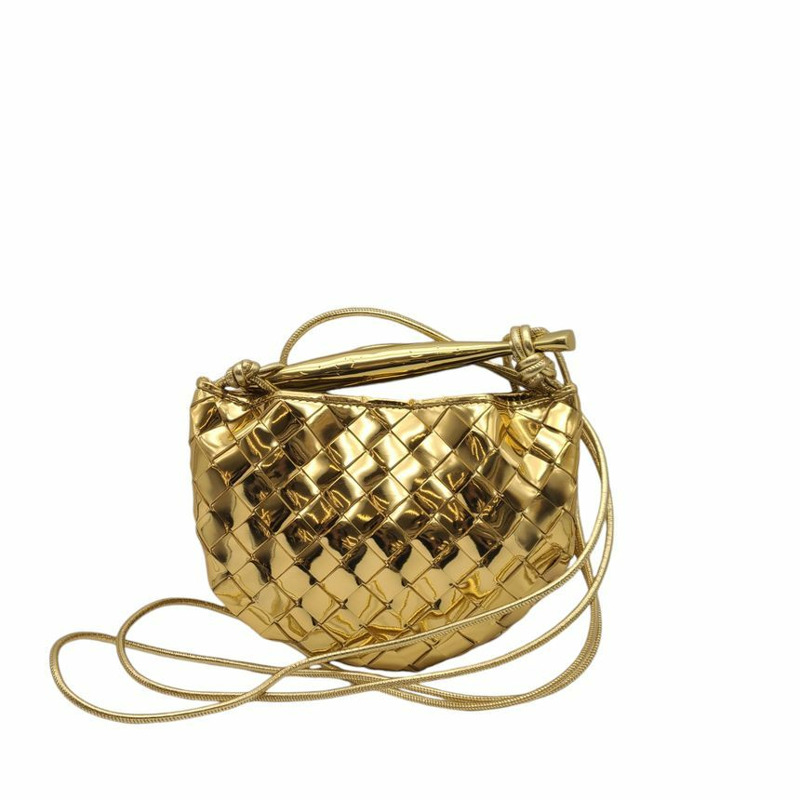 【包稅】BOTTEGA VENETA 全新未使用迷你沙丁魚肩包 金色-0