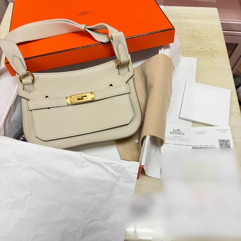 Hermes mini jypsiere 8L冰川灰金釦 evercolor皮/B刻