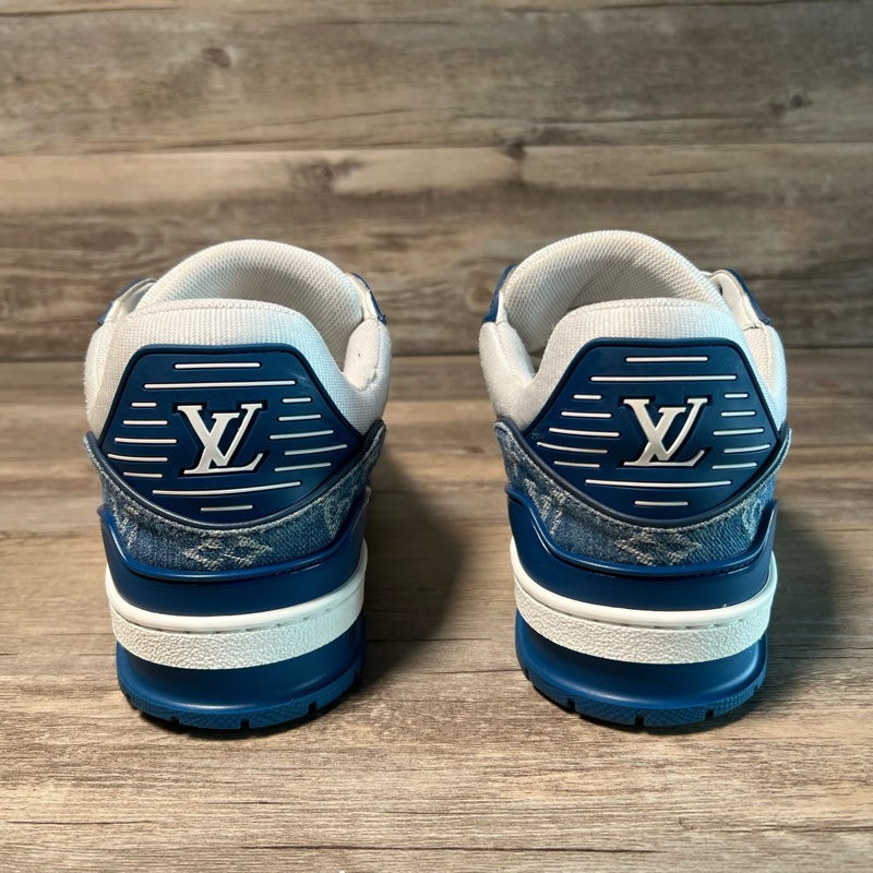 LV Trainer 牛仔布皮革 時尚板鞋 男女同款 牛仔藍白42.5 碼-5