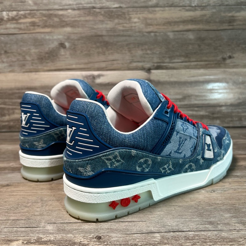 Louis Vuitton LV Trainer 藍牛仔 滿印 40碼 97新-2