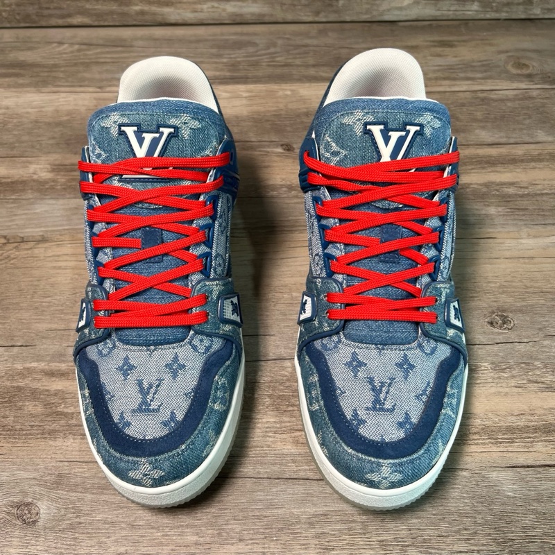 Louis Vuitton LV Trainer 藍牛仔 滿印 40碼 97新-5