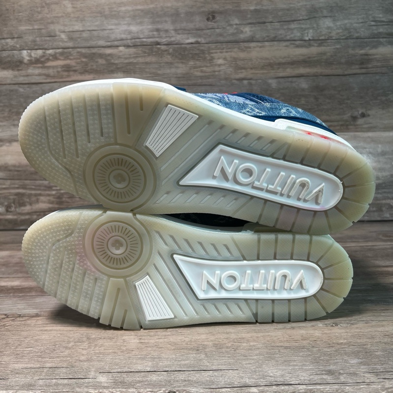 Louis Vuitton LV Trainer 藍牛仔 滿印 40碼 97新-10
