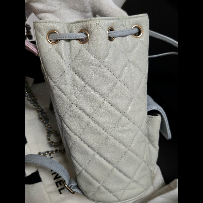 Chanel 香奈兒 Duma 夢幻馬卡龍拼色 菱格紋後背包-15