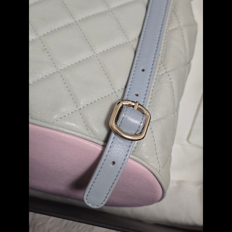 Chanel 香奈兒 Duma 夢幻馬卡龍拼色 菱格紋後背包-36