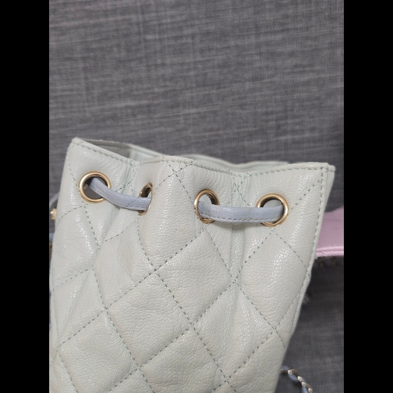 Chanel 香奈兒 Duma 夢幻馬卡龍拼色 菱格紋後背包-19