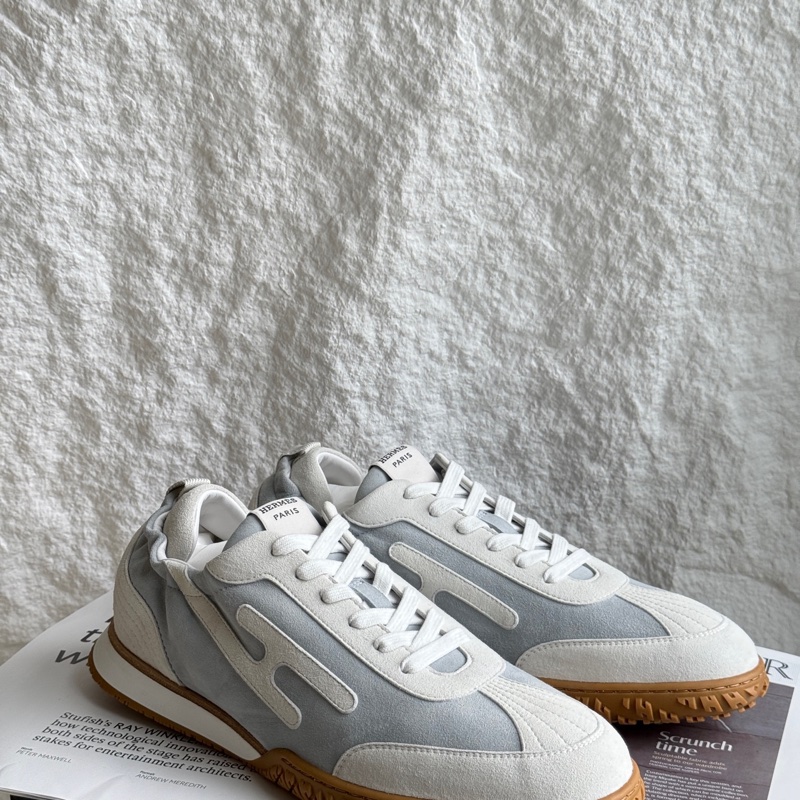 閒置新Hermes🐴愛馬仕 愛馬仕Jet男士麂皮德訓鞋 43碼 藍白。-0