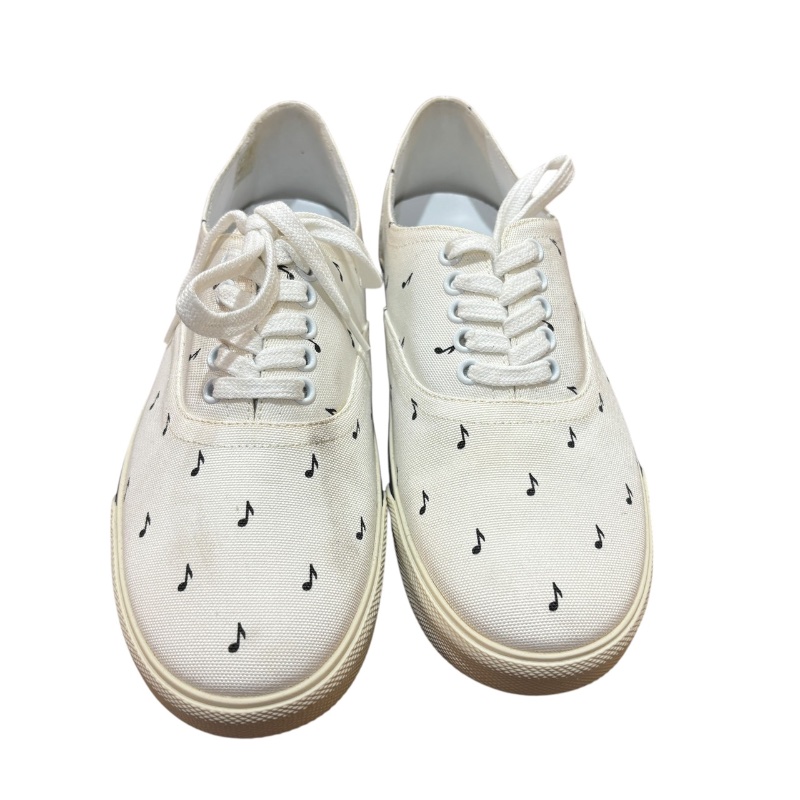 【美收精品】CELINE 白色音符休閒鞋 4-707-0