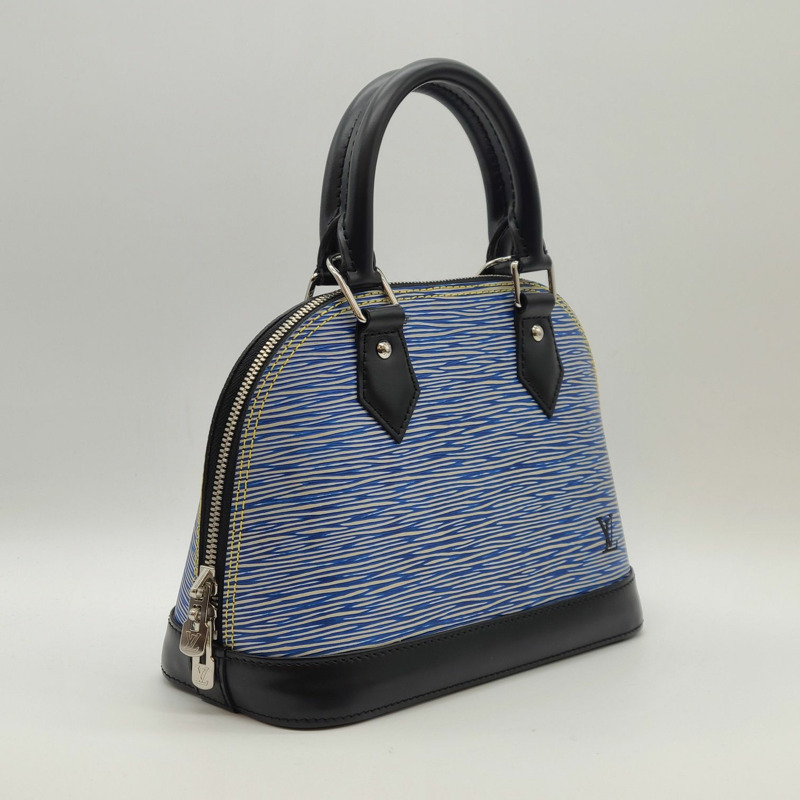 【包稅】LOUIS VUITTON 全新未使用 Épi Alma BB 藍色手提斜背包-3