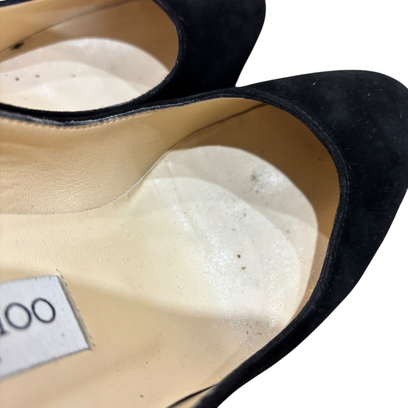 【美收精品】JIMMY CHOO 黑色絨布細高跟鞋 4-709-7