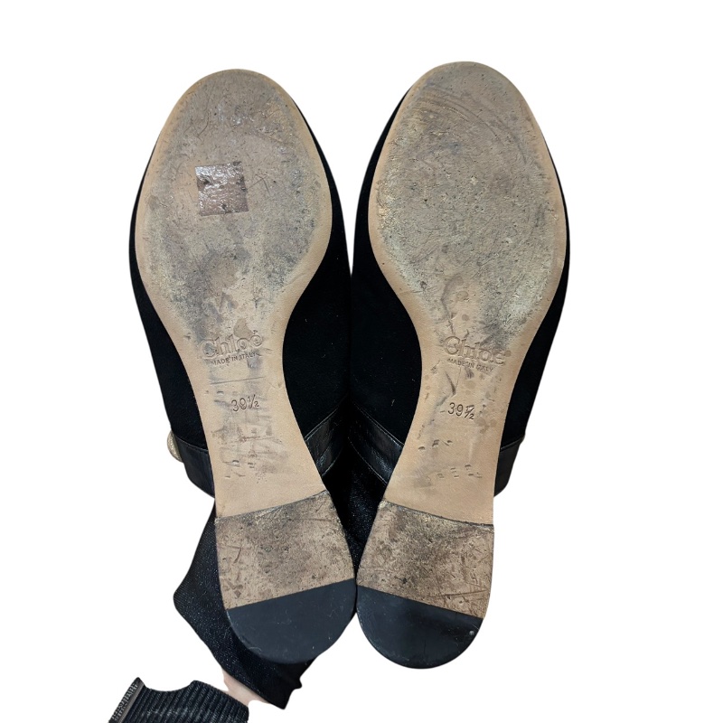 【美收精品】CHLOE 黑色絨布拖鞋 4-715-5