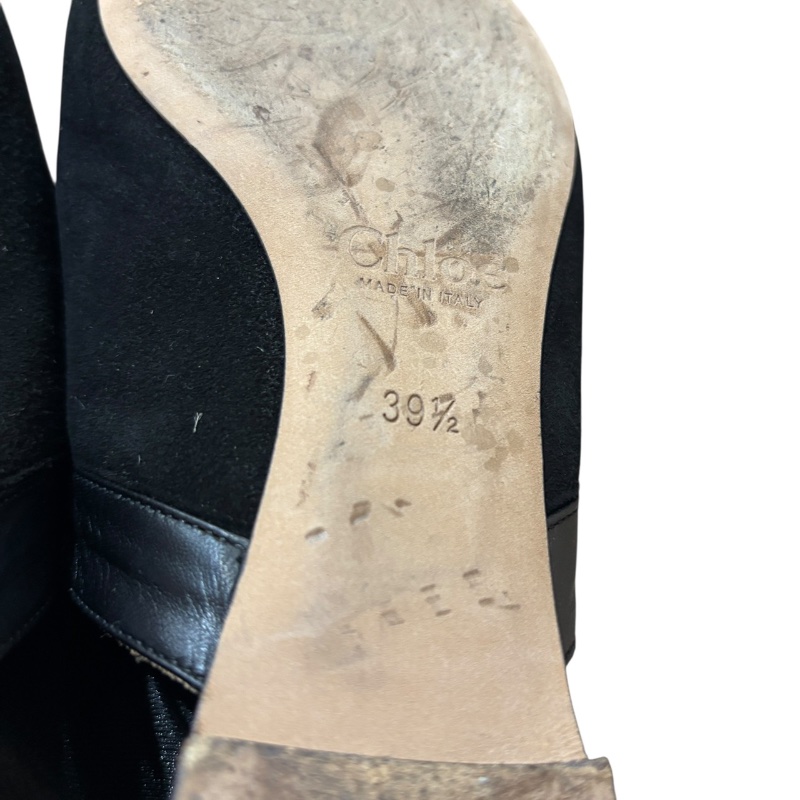 【美收精品】CHLOE 黑色絨布拖鞋 4-715-6