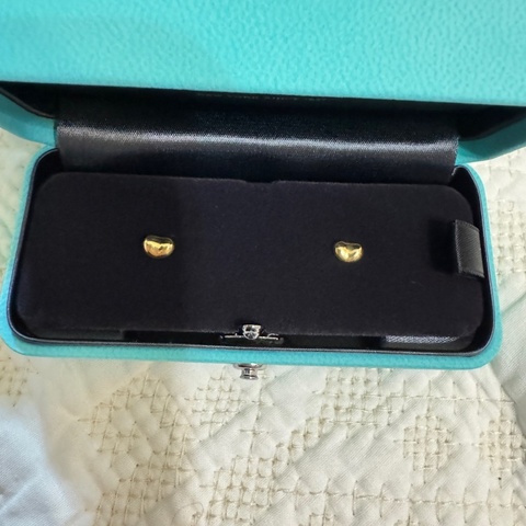 Tiffany 蒂芬妮18K金相思豆耳環 耳釘