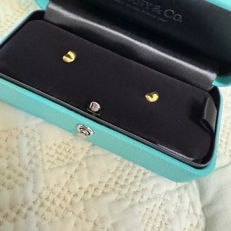 Tiffany 蒂芬妮18K金相思豆耳環 耳釘-1
