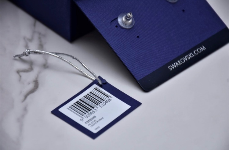 Swarovski 藍水晶耳環-2