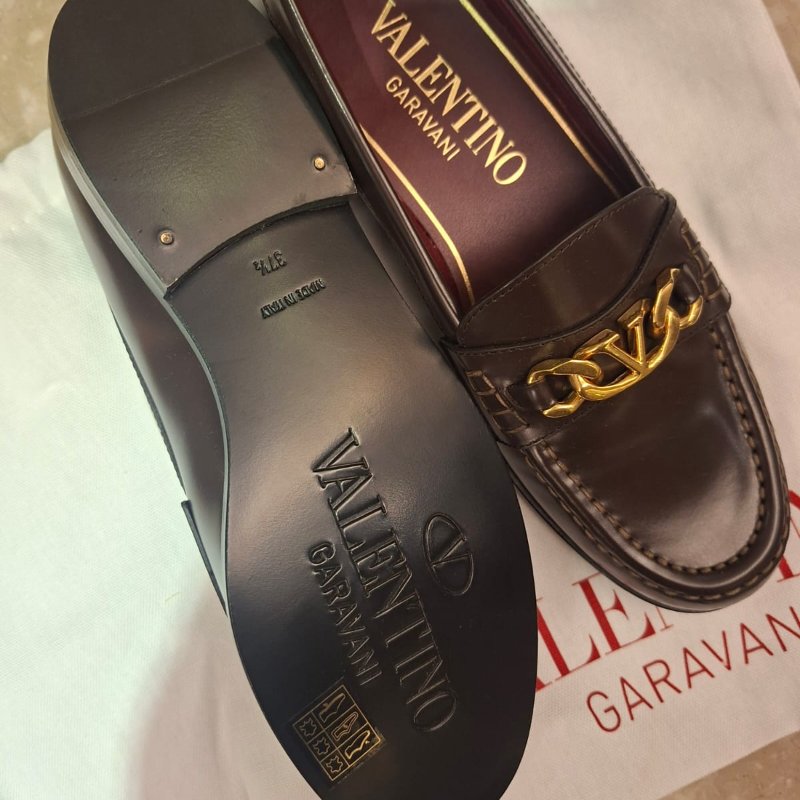 Valentino范倫鐵諾 牛津鞋/樂福鞋/mocassini 女鞋 歐洲尺寸37.5  深咖啡色-1