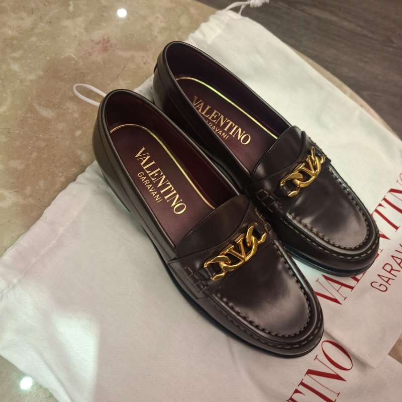 Valentino范倫鐵諾 牛津鞋/樂福鞋/mocassini 女鞋 歐洲尺寸37.5  深咖啡色-4