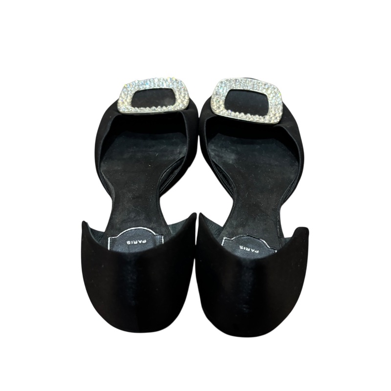 【美收精品】ROGER VIVIER 黑色鑲鑽涼鞋 4-725-2