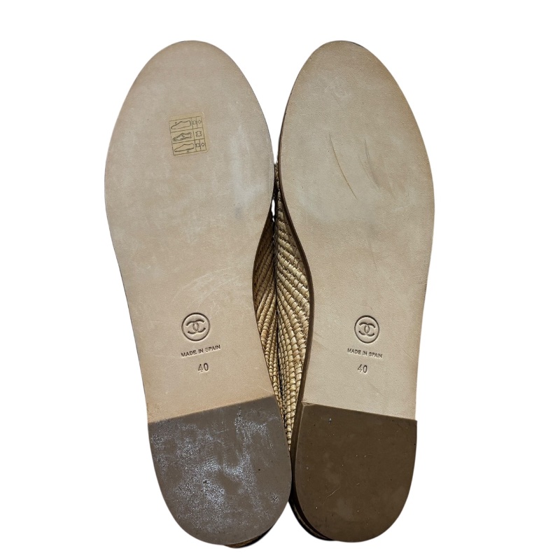 【美收精品】CHANEL 茶色編織平底鞋 4-734-6