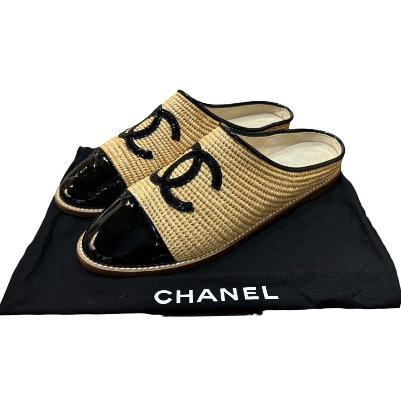 【美收精品】CHANEL 茶色編織平底鞋 4-734-8