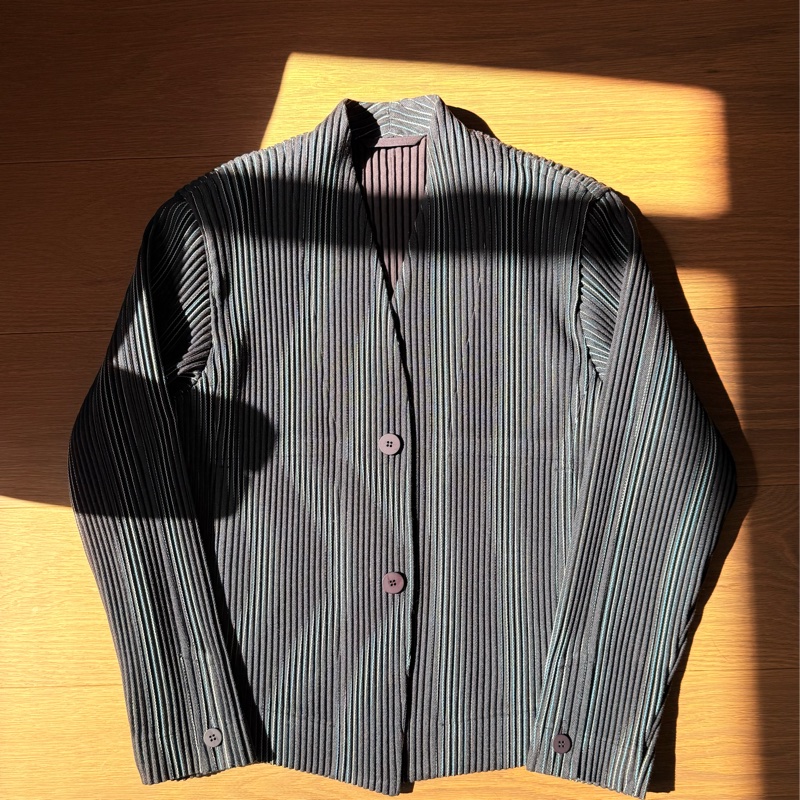 Issey Miyake Homme Plisse 粗花呢開襟外套-1