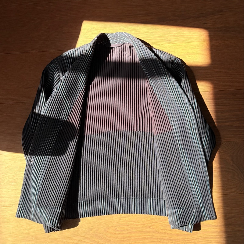 Issey Miyake Homme Plisse 粗花呢開襟外套-2