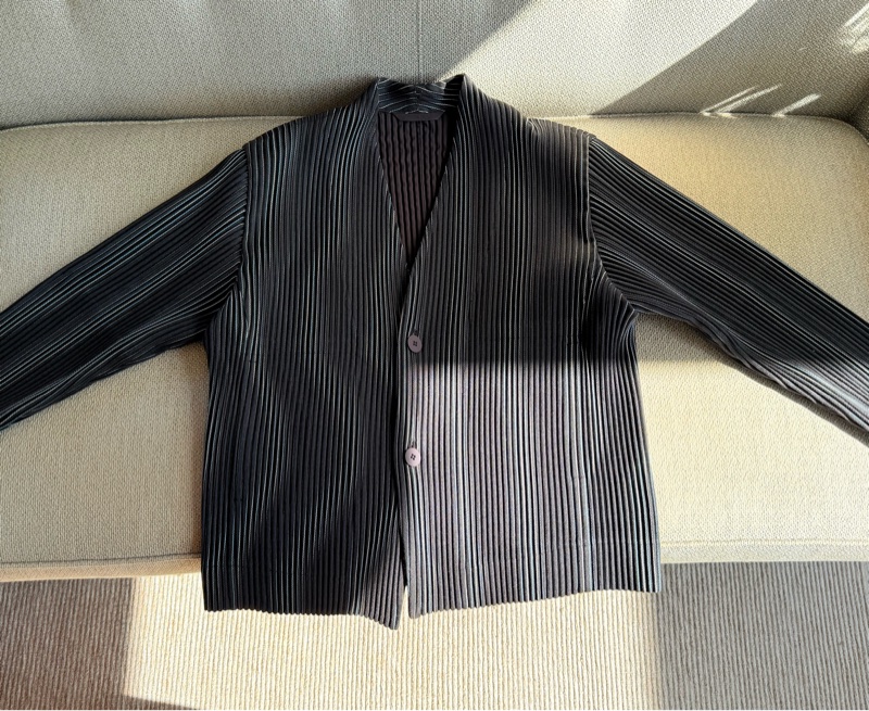 Issey Miyake Homme Plisse 粗花呢開襟外套-6