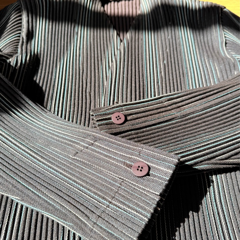 Issey Miyake Homme Plisse 粗花呢開襟外套-12