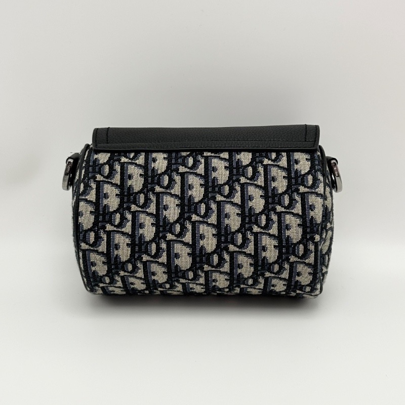DIOR 老花刺繡oblique roller馬鞍圓筒肩背斜背包17*11*11 全新閒置配件塵袋吊牌-6