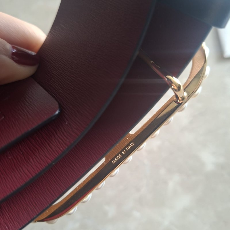 Valentino 范倫鐵諾 女用 雙面式皮帶(寬4cm*長91cm) 珍珠Logo-5