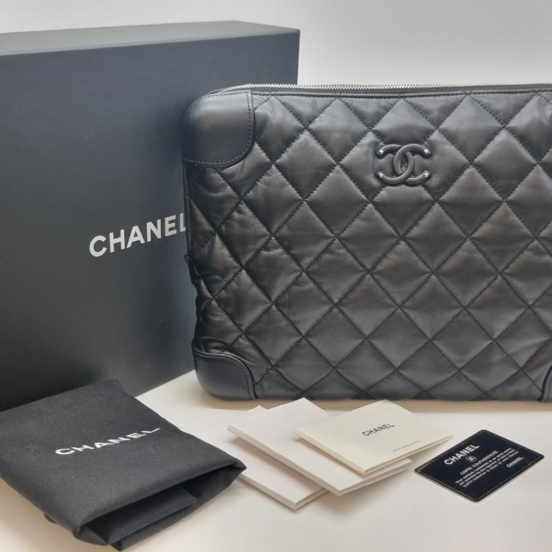 【包稅】CHANEL 絎縫盒式手拿包-5