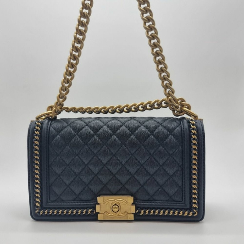 【包稅】CHANEL 全新未使用的 Caviar Boy 單肩包-2