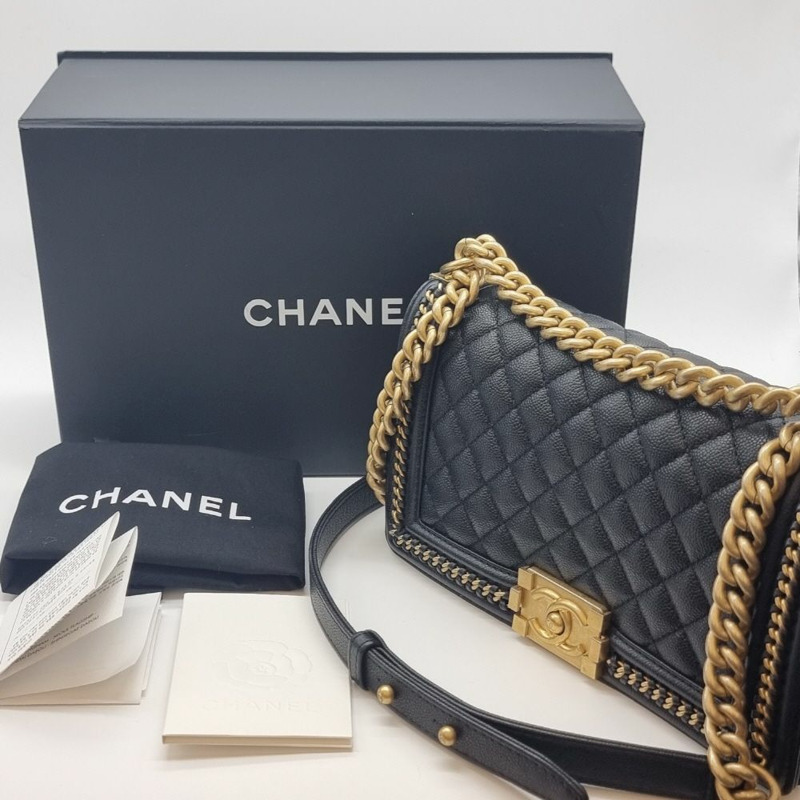【包稅】CHANEL 全新未使用的 Caviar Boy 單肩包-7