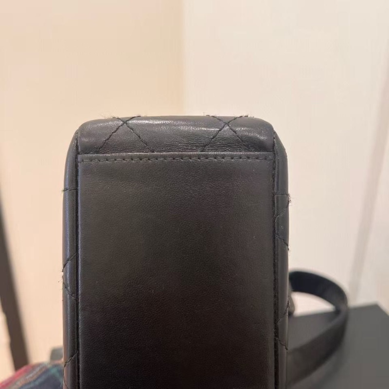 Chanel 中古黑金羊皮黛妃Kelly腋下包  98新配件塵袋-8