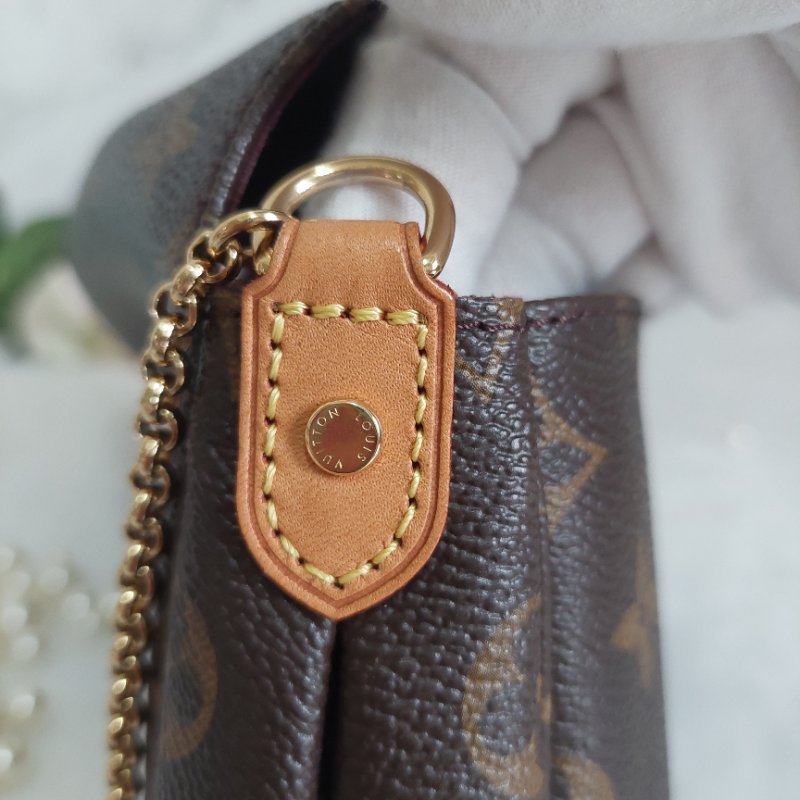 LV 經典老花M40718 🌈現品實拍 🌈 Favorite MM 經典花紋鍊條肩背包 斜背包~二手-65