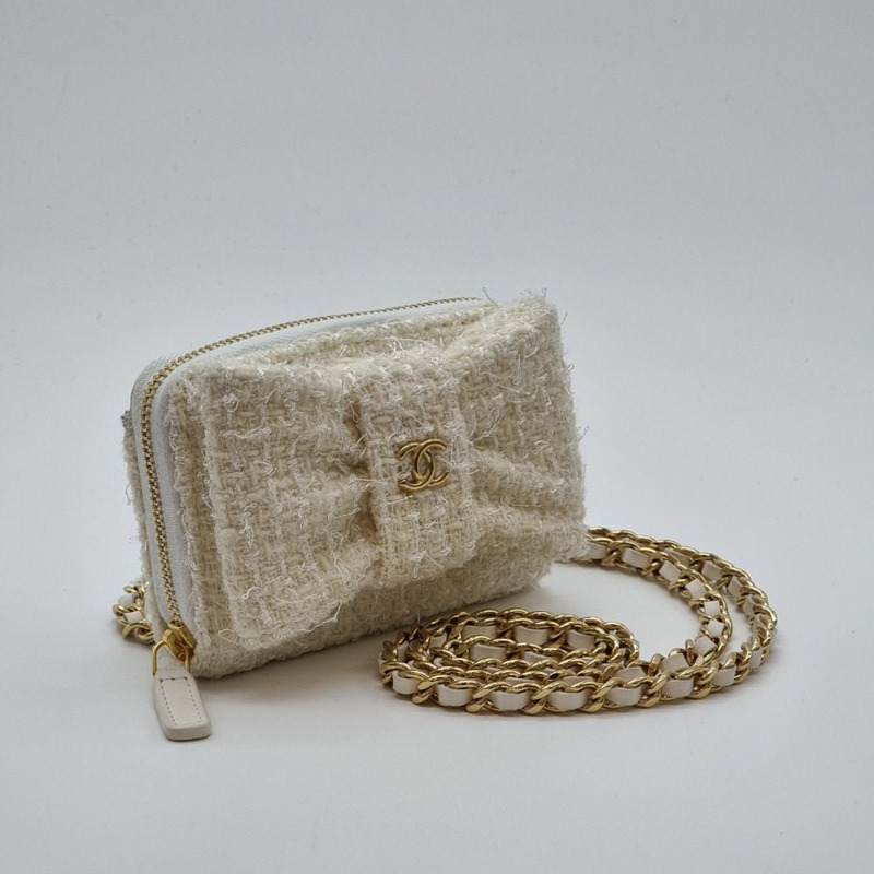 【包稅】CHANEL VIP禮品斜紋緞帶迷你鏈條包 CHB042244-1