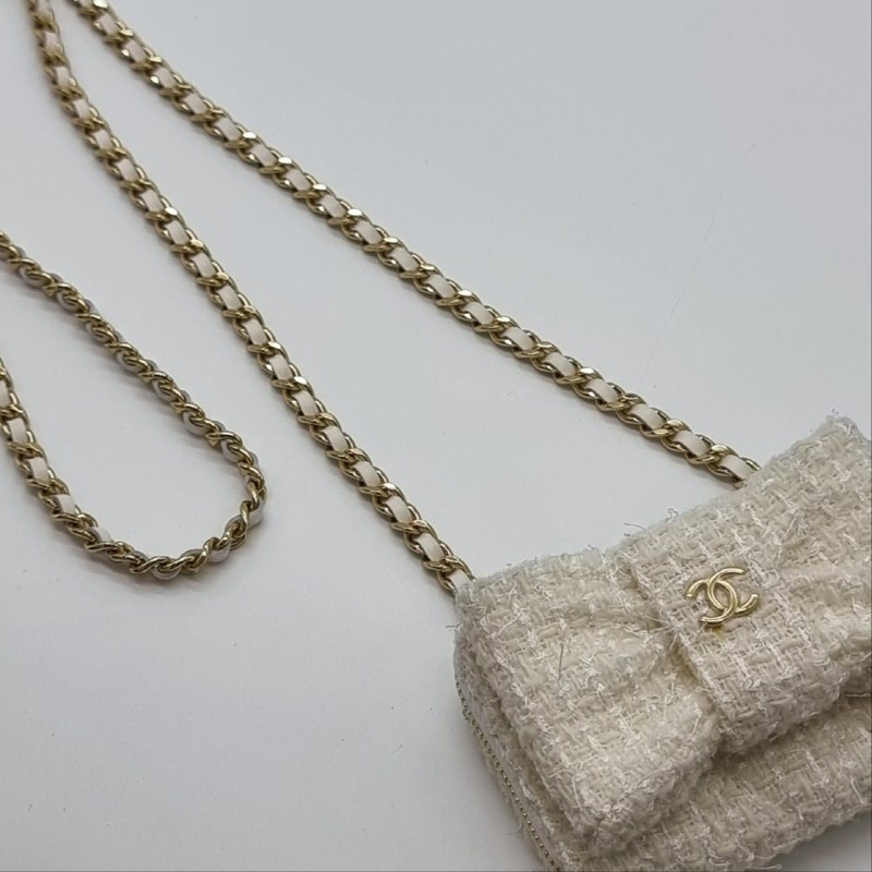 【包稅】CHANEL VIP禮品斜紋緞帶迷你鏈條包 CHB042244-3